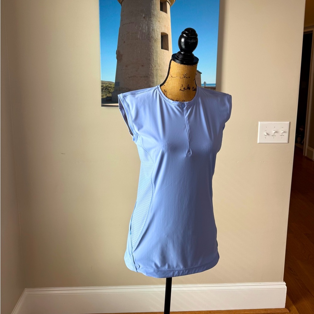 Athleta blue swim rashguard tank size medium EUC
